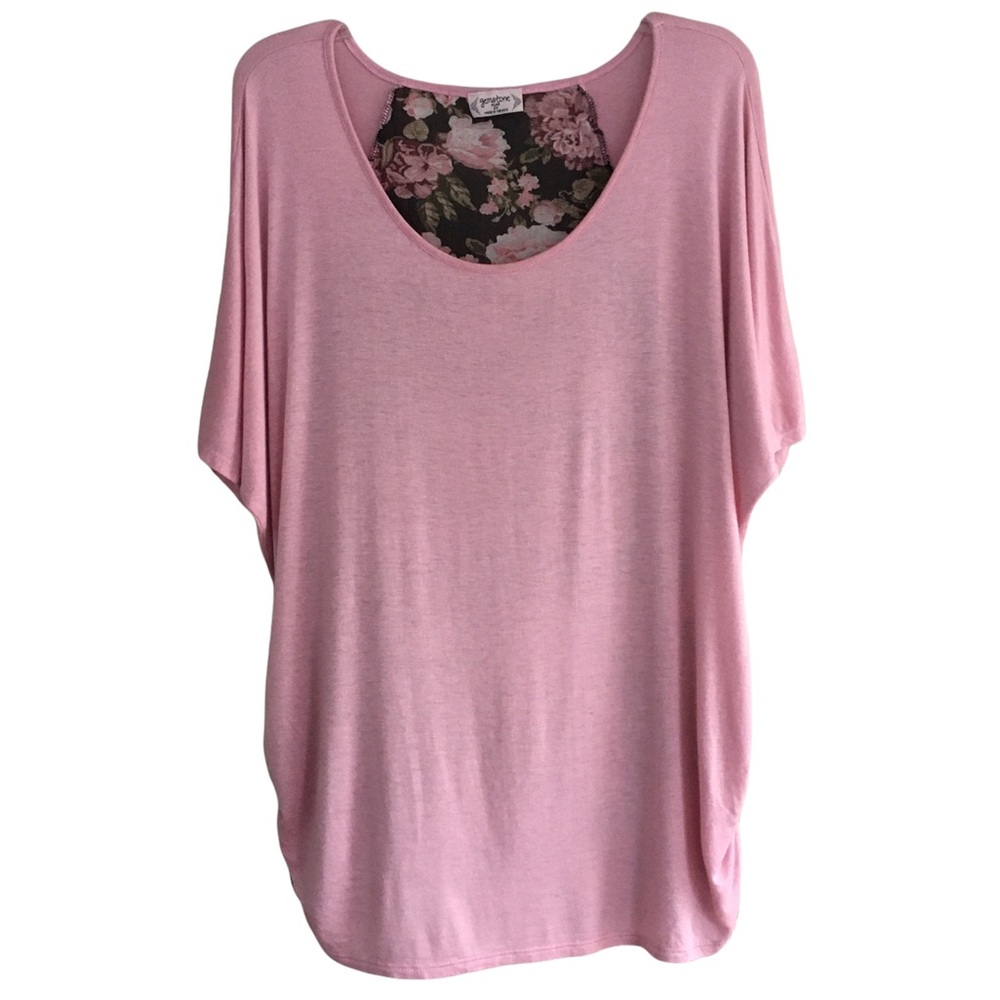 GEMSTONE Pink Shiny Floral Blouse